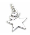 Stern mit Cowboyhut Sterling Silber Charm .925 x1 Cowgirl Sterne Charms