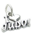 J'aime le charme d'argent sterling de judo .925 x 1 charmes d'arts martiaux