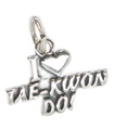 I Love TAEKWON DO charm i sterling silver .925 x 1 Kampsports charm