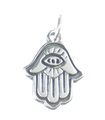 Charm de plata de ley Ojo copto .925 x 1 Khamsa Mano de Fátima María