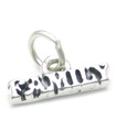 Familj sterling silver liten charm .925 x 1 Familjer omtänksam kärlek charm