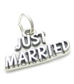 Just Married Sterling Silber Charm .925 x 1 Heirat Hochzeitscharme