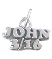 Johannes 3-16 charm i sterlingsilver .925 x 1 Jesus Bibelns heliga böner