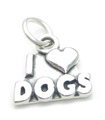 I Love Dogs charm i sterling silver .925 x 1 Canine Dog kärlek