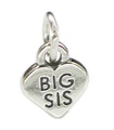 Big Sis heart sterling silver charm .925 x 1  Love Sister Family charms