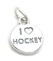 I Love Hockey charm i sterling silver .925 x 1 Ice Field Hocky berlocker