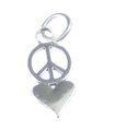 Love and Peace charm i sterling silver .925 x 1 Caring Loving charm