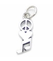 Peace Love Music charm i sterling silver .925 x 1 Caring Loving charm