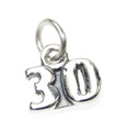 Numéro 30 trente breloque en argent sterling .925 x 1 charmes d'âge d'anniversaire