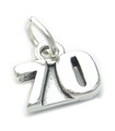 Numero 70 Settanta charm in argento sterling .925 x 1 ciondoli per l'età del compleanno