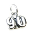 Number 90 Ninety sterling silver charm .925 x 1 Birthday Age charms