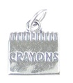 Crayones Charm de plata esterlina .925 x 1 Crayones para colorear Charms de dibujo