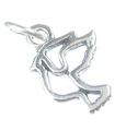 Dove of Peace charm i sterling silver .925 x 1 Fredliga fågelduvor