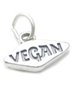 Ciondolo in argento sterling vegano .925 x 1 Ciondoli vegani non mangiatori di carne