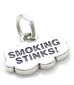 Smoking Stinks sterling silver charm .925 x1 Smoke Smoker Quitting charms