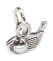 Golf club head ball sterling silver small charm .925 x 1 Golfing charms