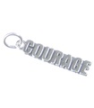 Breloque courage en argent sterling .925 x 1 Mots avec breloques signifiantes