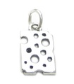 Cheese sterling silver charm .925 x 1 Cheeses with Holes charms.