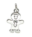 Bonhomme en pain d'épice breloque en argent sterling .925 x 1 breloques de bonbons alimentaires