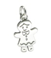 Gingerbread Woman sterling silver charm .925 x 1 Cakes and Sweets charms