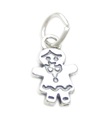 Gingerbread Girl Sterling Silber Charm .925 x 1 Essen Süßigkeiten Lebkuchen