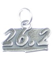 Charm de plata esterlina maratón de 26.2 millas .925 x1 Charm de maratón para correr