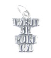 Ciondolo in argento sterling Twenty Six Point Two Marathon .925 x1 Running charms