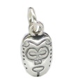 Afrikansk mask charm i sterling silver .925 x 1 War Masks Ritual Masquerades