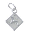 Deer Crossing Sign sterling silver charm .925 x 1 Deers Warnings berlocker