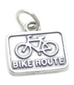 Bike Route Sign sterling silver charm .925 x 1 Cykel Cykel Cyklar