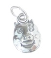 Pig Face sterling silver charm .925 x 1 Pigs Faces Piggie Piggy charm