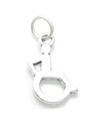 Charm de plata esterlina para silla de ruedas .925 x 1 Charms de silla de ruedas para discapacitados