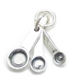 Juego de 3 cucharas medidoras Charm de plata de ley .925 x 1 Cucharas medidoras