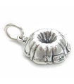 Fluted tube cake pan sterling silver charm .925 x 1 Cakes tins charms