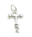 Korkenzieher Sterling Silber Charm .925 x 1 Korkenzieher Weinflaschen Charms