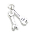 Ciondolo in argento sterling con chiave e chiave inglese .925 x1 Chiavi per chiavi charms