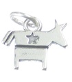 Demokraten Symbol Sterling Silber Charm .925 x 1 Politik Schilder Charms