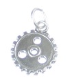 Charm de plata de ley Rueda de engranaje .925 x 1 Charms de Ruedas Gears