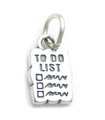 To Do List sterling silver charm .925 x 1 Lists of things charms