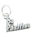 Be Positive Charm de plata esterlina .925 x 1 Dijes de pensamiento de expresión