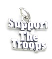 Charm Support The Troops de plata esterlina .925 x 1 Charms de las Fuerzas Armadas