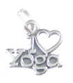 I Love Yoga charm i sterling silver .925 x 1 Avslappnande berlocker