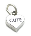 Süßes Herz Sterling Silber Charm .925 x 1 Love Loving Caring Charms