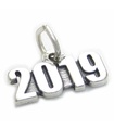 Breloque en argent sterling de l'année 2019 .925 x 1 Graduation d'anniversaire de mariage