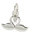 Deux cygnes créant un charme en argent sterling de coeur d'amour .925 x1 charmes de cygne