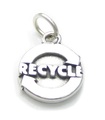 Recycle sterling silver charm .925 x 1 Recycling Re-cycle charms