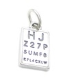 Eye Chart Eyesight Test sterling silver charm .925 x 1 berlocker Optiker