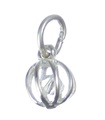 Cristal dans une petite breloque en argent sterling cage .925 x 1 Cristaux de cages