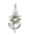 Blomma sterling silver charm .925 x 1 Blommor och växter charm