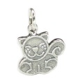 Charm lindo gato de plata esterlina .925 x 1 Charms de gatitos